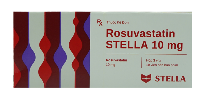 Thuốc hạ mỡ máu Rosuvastatin STELLA 10 mg hộp 30 viên