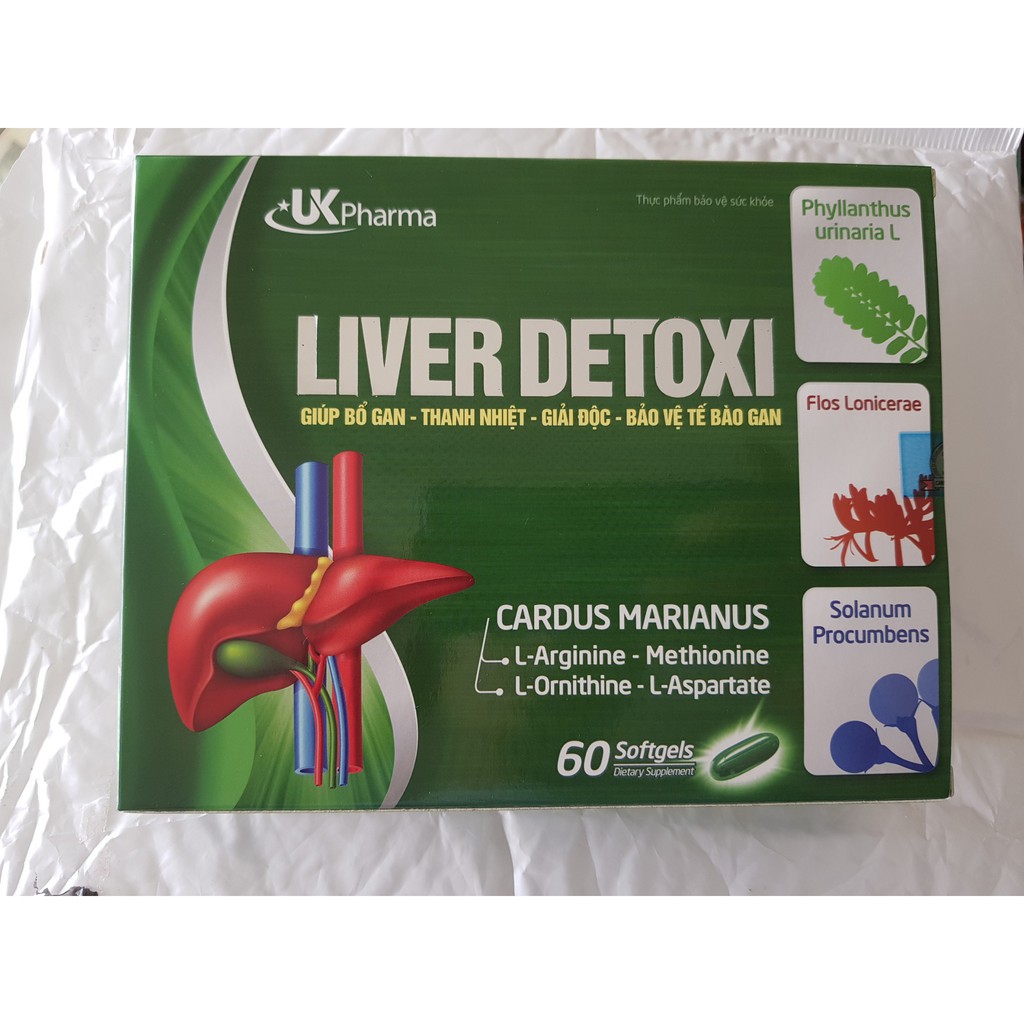 Bổ gan, thanh nhiệt, giải độc, bảo vệ tế bào gan Liver Detoxi (UK Pharma) hộp 60 viên