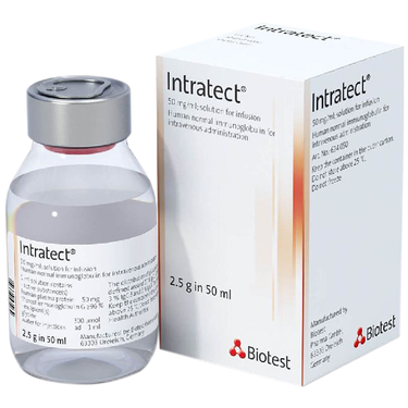 Điều trị suy giảm chức năng miễn dịch nguyên phát hay thứ phát Intratect Biotest hộp x 1 lọ x 50ml