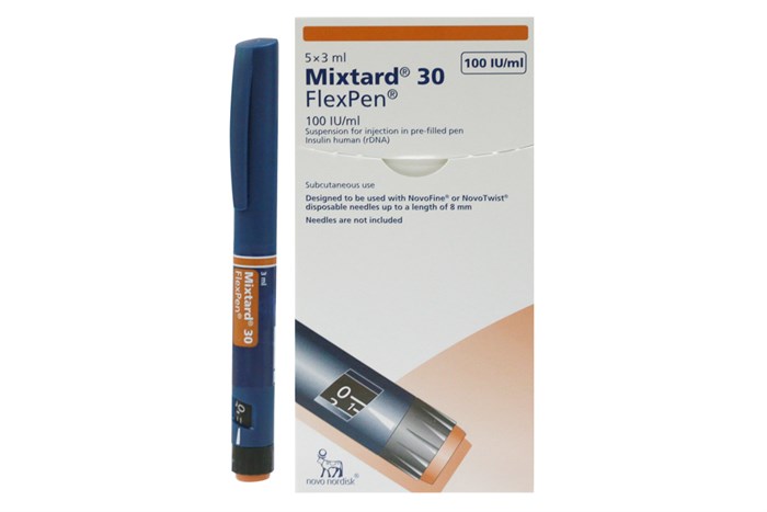 Bút tiêm Insulin Mixtard 30 Flexpen 100 IU/ml hộp 5 bút x 3ml