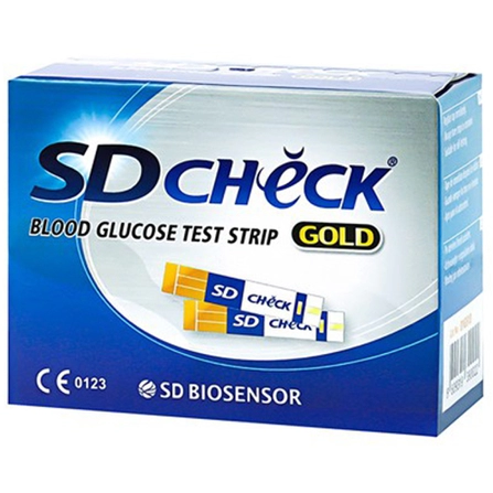 Que thử đường huyết SD Check Gold Blood Glucose Test Strip hộp 50 que