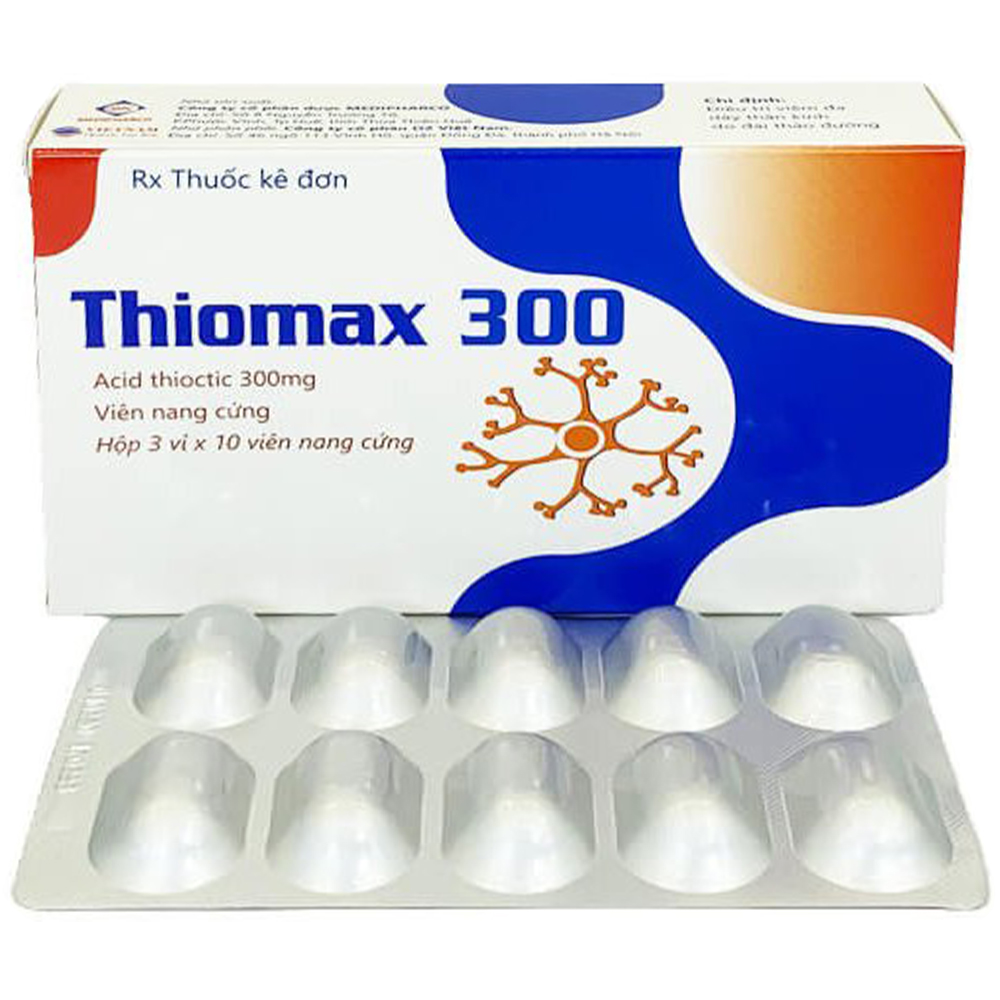 Điều trị các triệu chứng rối loạn thần kinh vận động và cảm giác Thiomax 300 Medipharco hộp x 30 viên