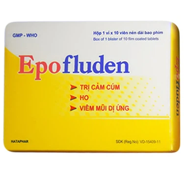 Điều trị cảm cúm, ho, viêm mũi dị ứng Epofluden Hà Tây hộp 10 vỉ x 10 viên