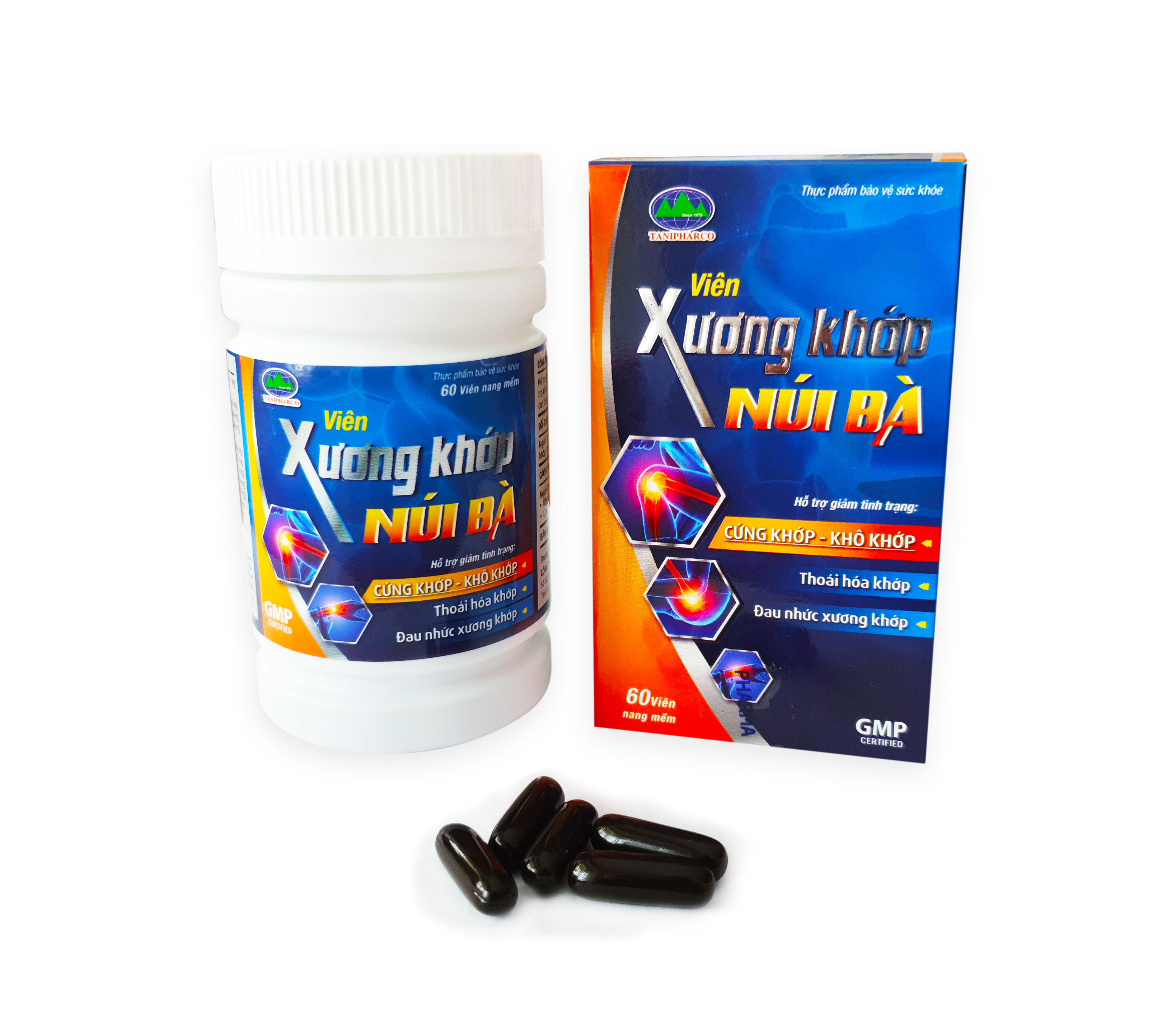 Hỗ trợ giảm tình trạng cứng khớp, khô khớp Viên Xương Khớp NÚI BÀ hộp 1 lọ 60 viên