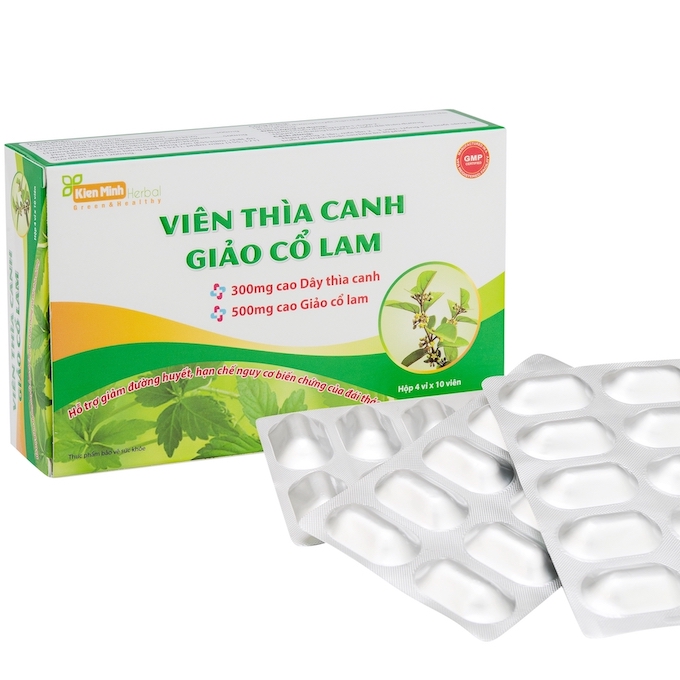 Thực phẩm bảo vệ sức khoẻ Viên Thìa Canh Giảo Cổ Lam (Kiên Minh Herbal) hộp 4 vỉ x 10 viên