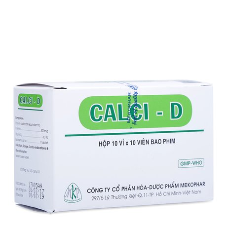 Thuốc bổ sung canxi và vitamin D Calci - D hộp 100 viên-2