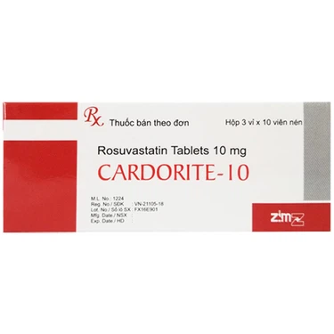 Thuốc hạ mỡ máu Cardorite-10 Zim Laboratories hộp 3 vỉ x 10 viên