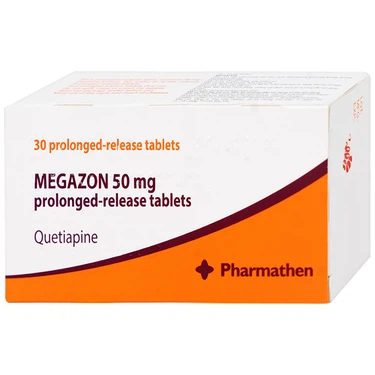 Thuốc điều trị tâm thần phân liệt Megazon 50mg prolonged-release tablets hộp 3 vỉ x 10 viên