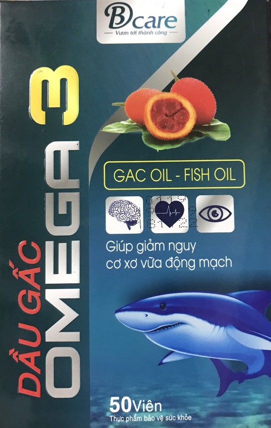 Giúp giảm nguy cơ xơ vữa động mạch Dầu Gấc Omega 3 (Betacare) hộp 1 lọ 50 viên