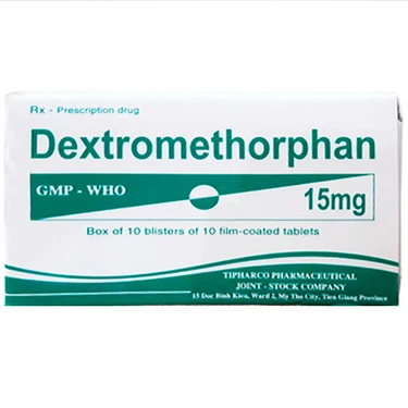 Thuốc điều trị ho Dextromethorphan 15mg Tipharco hộp 10 vỉ x 10 viên