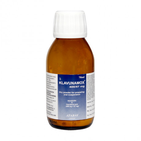 Bột pha hỗn dịch Klavunamox 400/57mg hộp 1 lọ x 70 ml