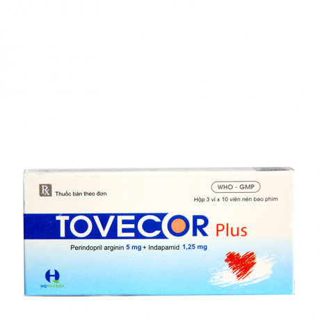 Thuốc trị tăng huyết áp Tovecor plus
 hộp 30 viên