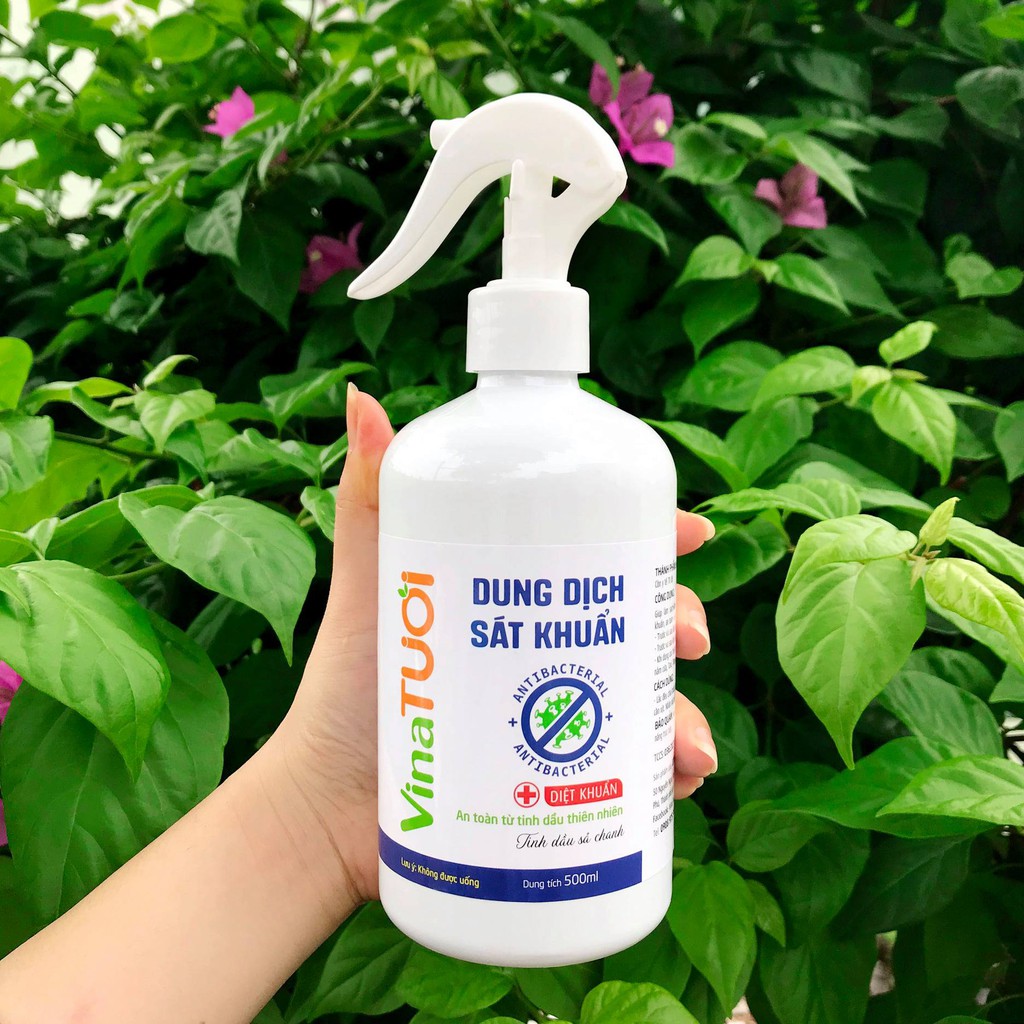 Dung dịch sát khuẩn Vina Tươi Tinh dầu Sả Chanh chai 500ml