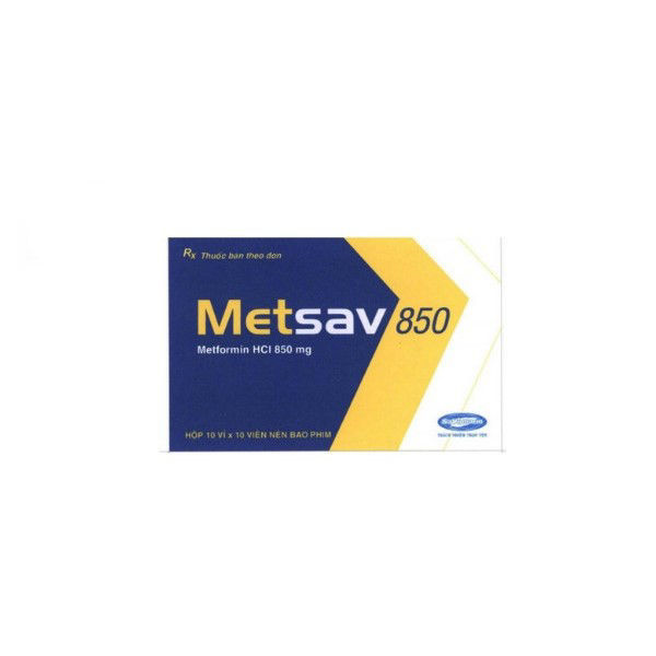 Thuốc điều trị tiểu đường Metsav 850 hộp 100 viên
