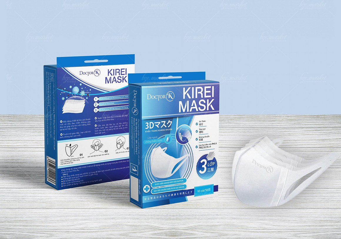 Khẩu trang 3 lớp Kirei Mask hộp 10 cái