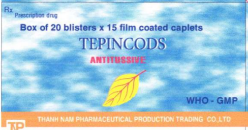 Thuốc ho, long đờm Tepincods hộp 20 vỉ x 15 viên