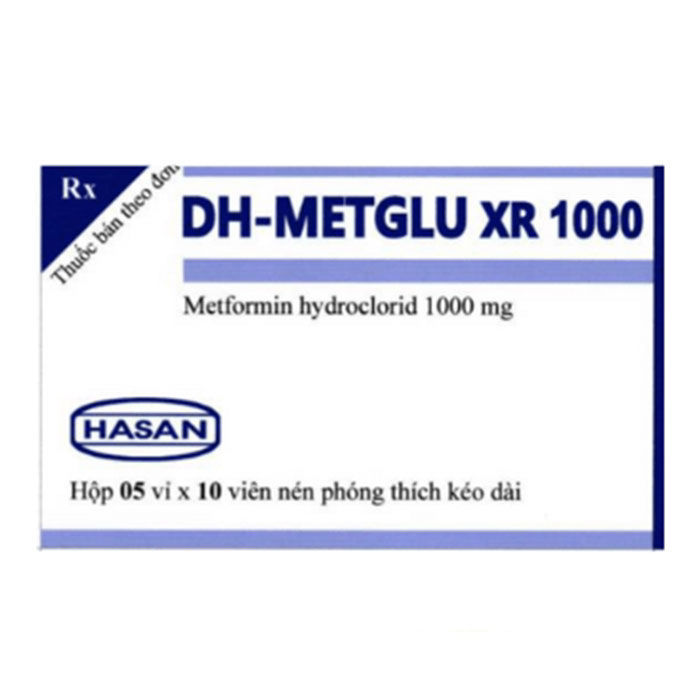 Thuốc trị tiểu đường D-H Metglu XR 1000 hộp 10 vỉ x 10 viên