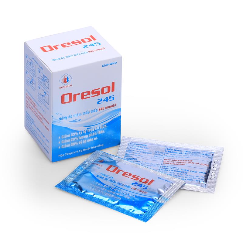 Thuốc bù dịch ORESOL 245 DOMESCO hộp 20 gói x 4,1g