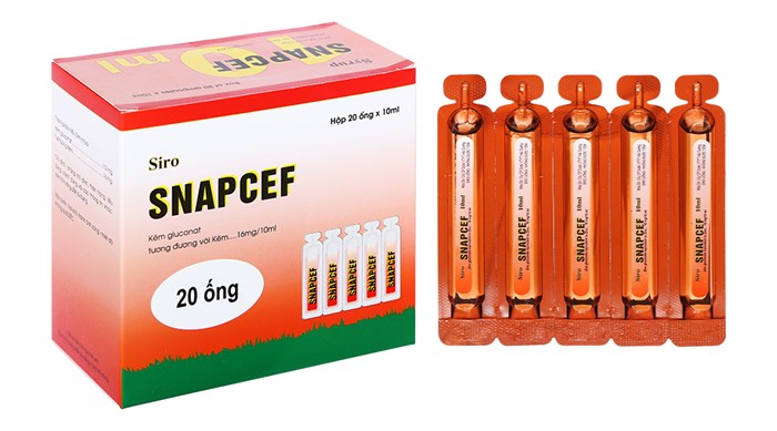 Siro bổ sung kẽm SNAPCEF hộp 4 vỉ x 5 ống x 10ml
