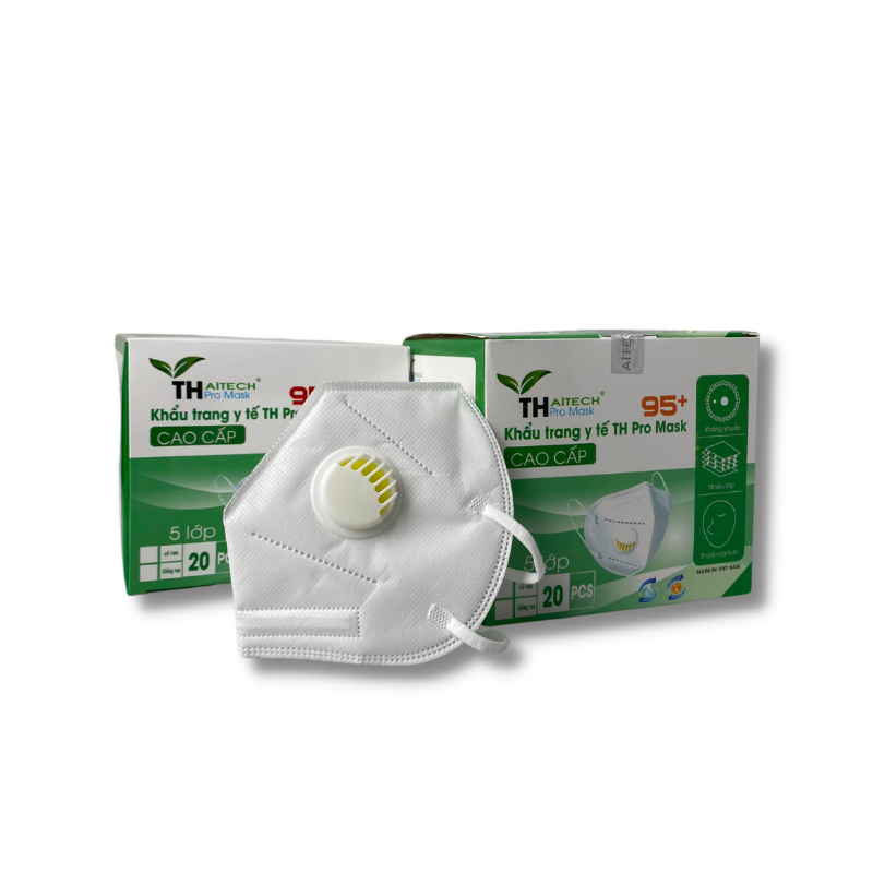 Khẩu trang y tế có van TH Pro Mask N95+ Cao Cấp hộp 20 cái
