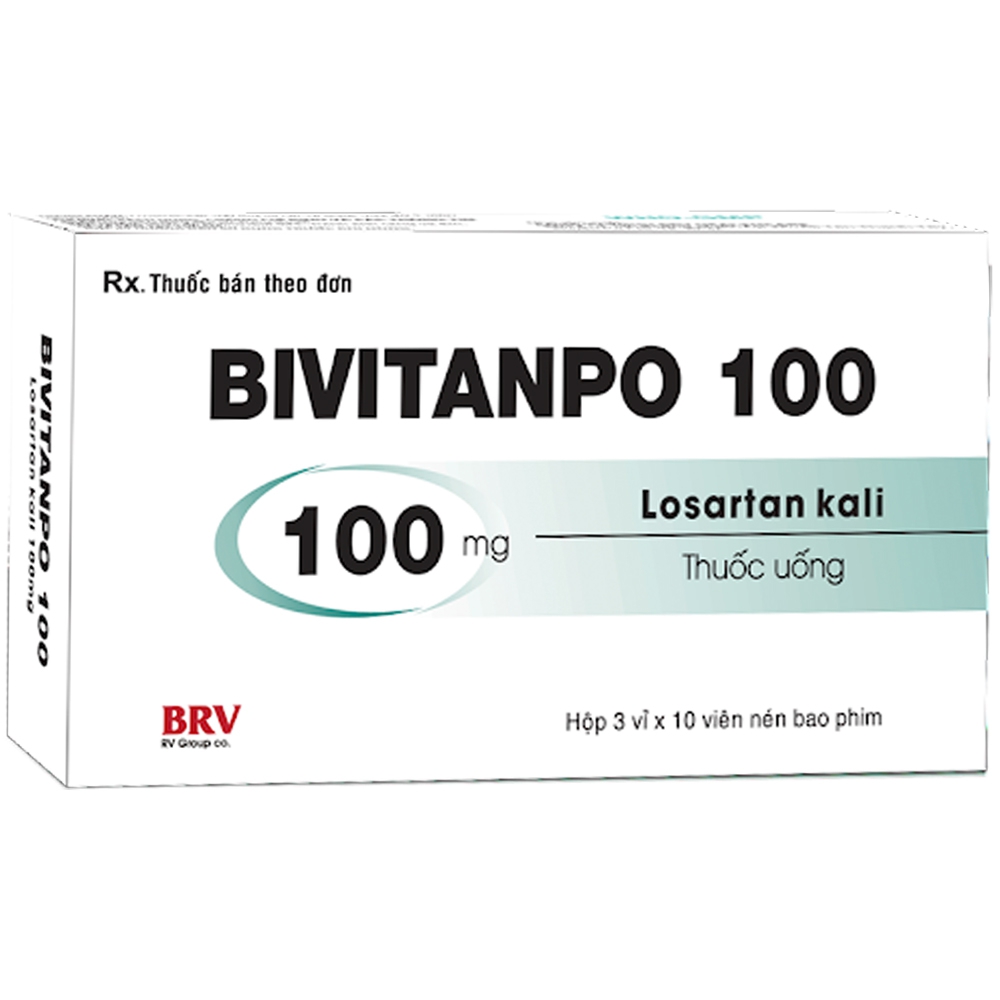 Thuốc điều trị tăng huyết áp Bivitanpo 100mg hộp 3 vỉ x 10 viên