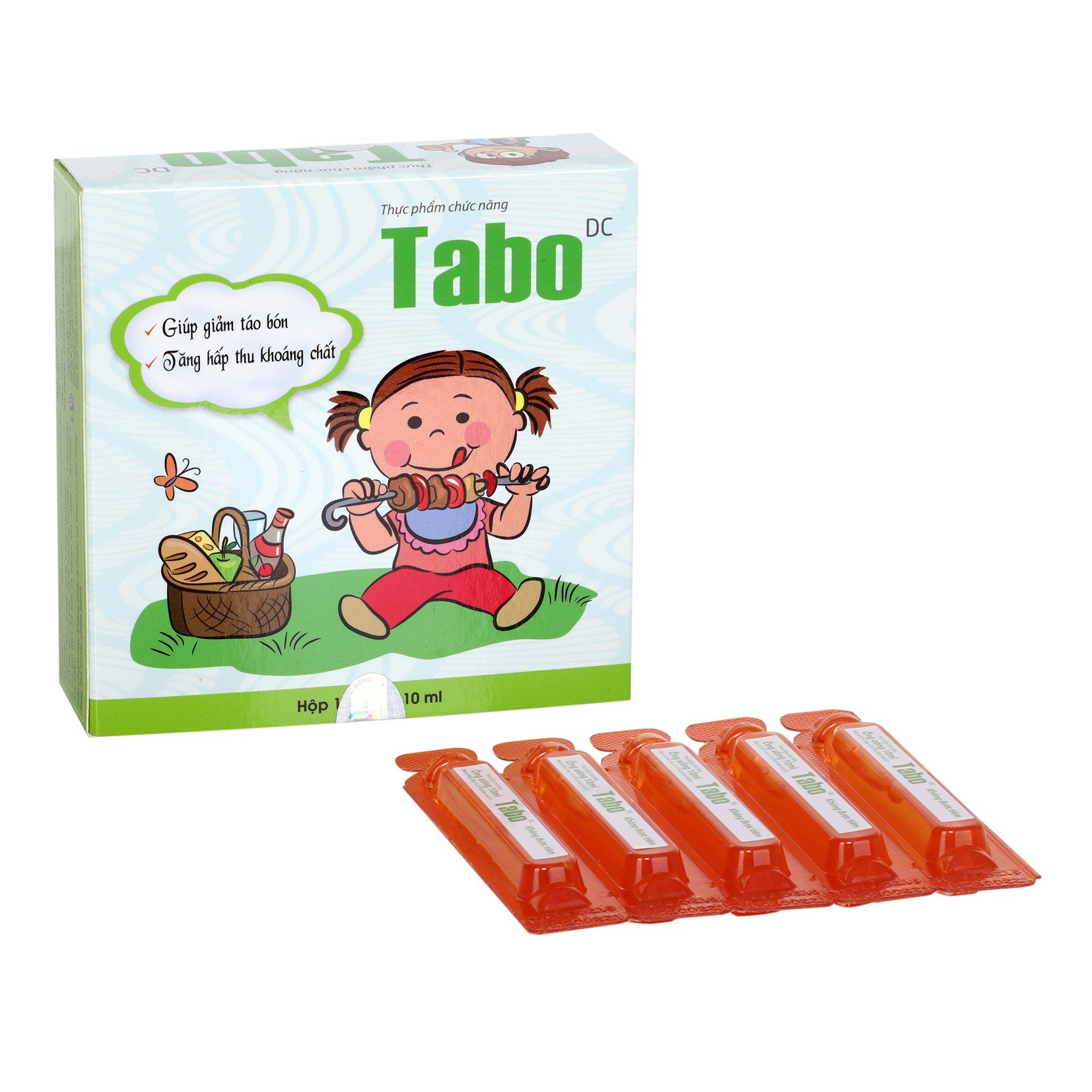 Hỗ trợ giảm táo bón Tabo DC hộp 2 vỉ x 5 ống