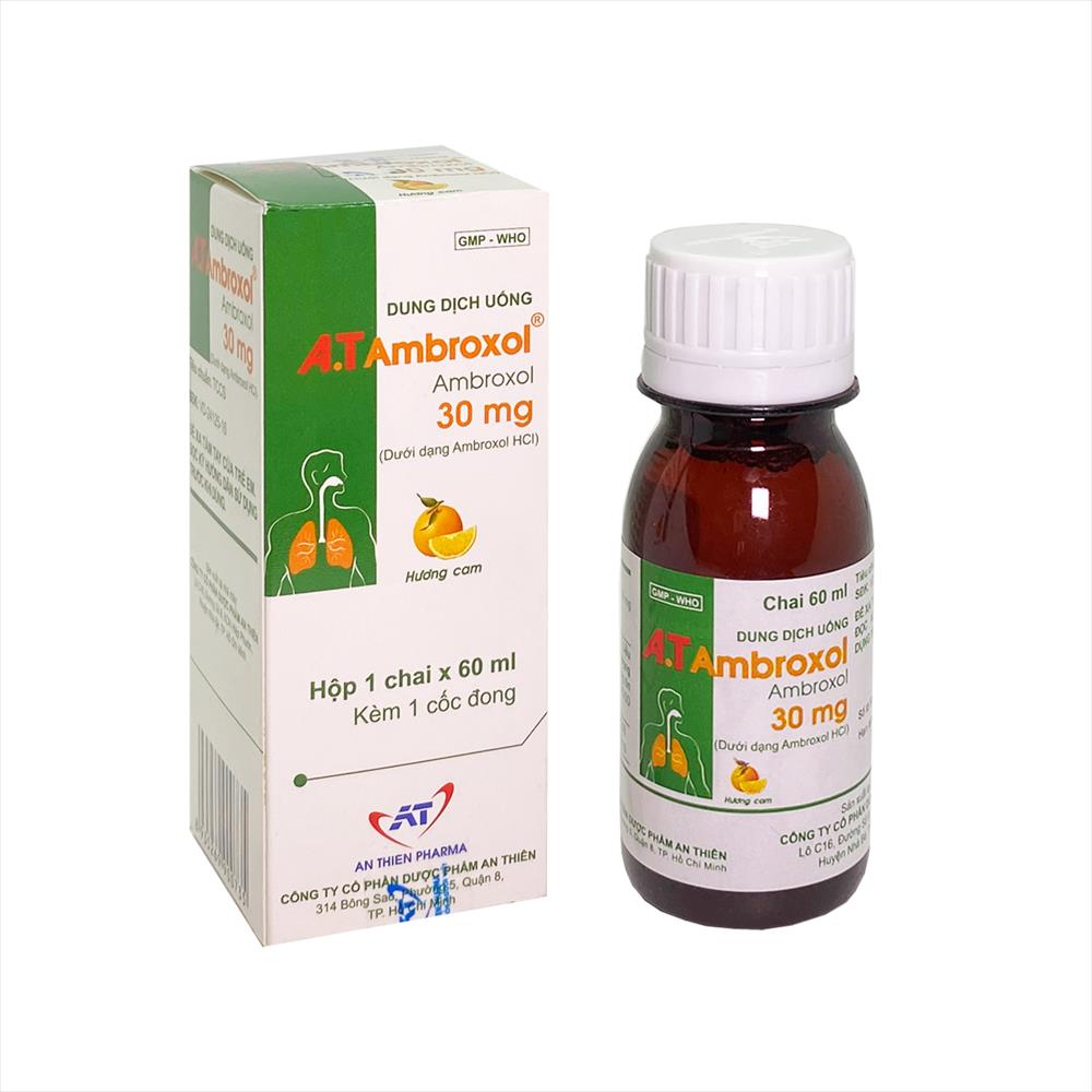 Thuốc ho, long đờm A.T Ambroxol 30Mg  hộp 1 chai 60ml