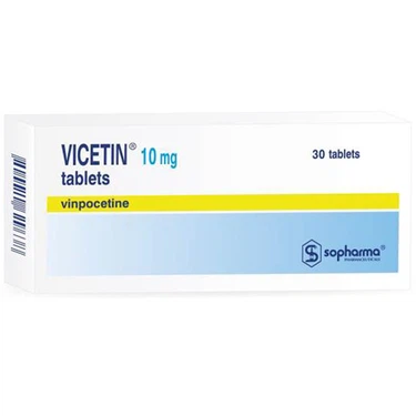 Thuốc điều trị rối loạn mạch máu, rối loạn tuần hoàn máu não Vicetin 10mg hộp 3 vỉ x 10 viên