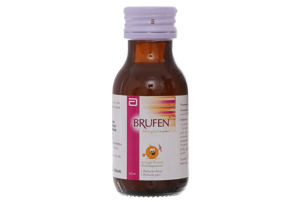 Siro giảm đau, hạ sốt cho trẻ em Brufen 100mg/5ml hương cam hộp 1 chai 60ml-3