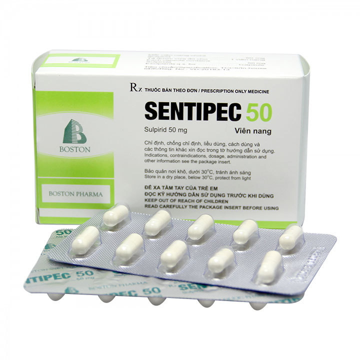 Thuốc điều trị lo âu, rối loạn hành vi SENTIPEC 50 hộp 5 vỉ x 10 viên nang cứng