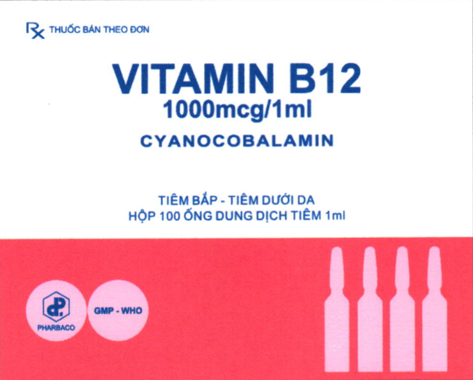Dung dịch tiêm Vitamin B12 1000 mcg (TW1) hộp 100 ống x 1ml