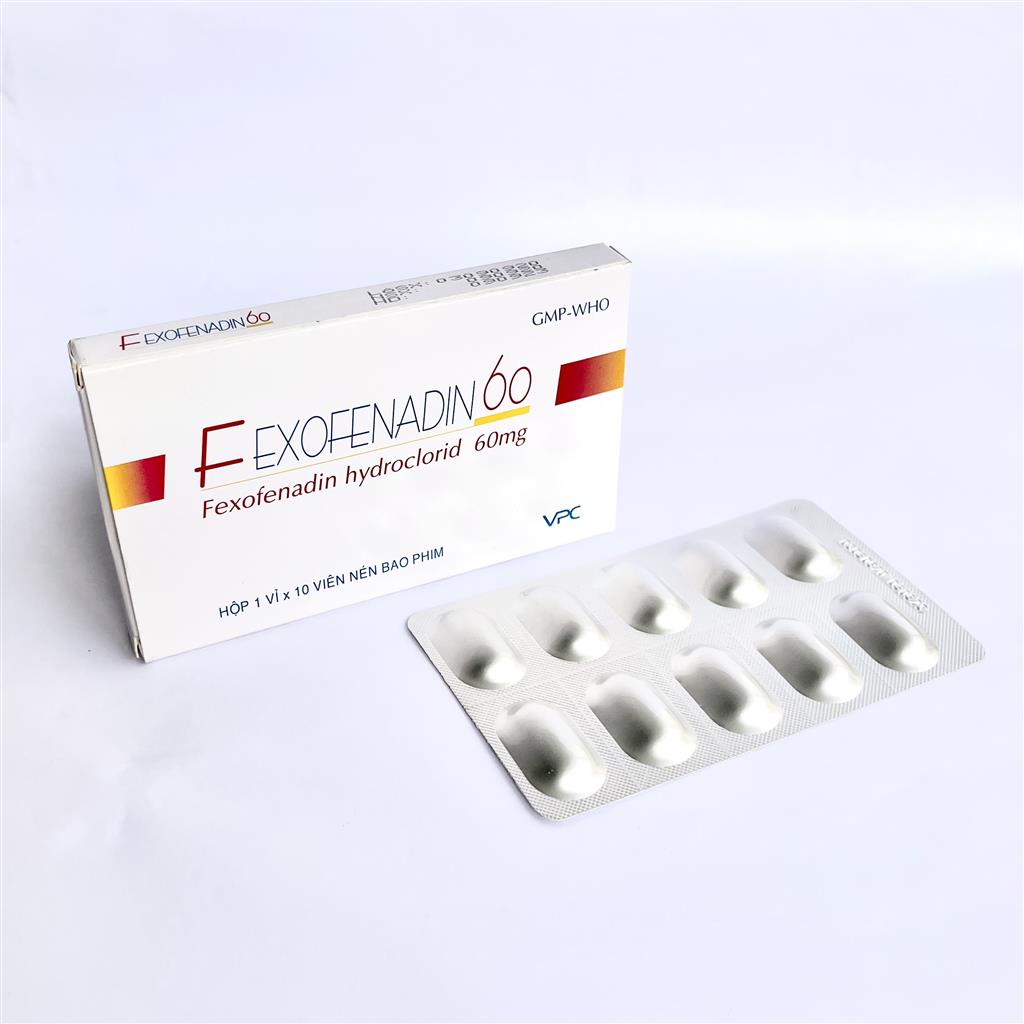 Thuốc chống dị ứng Fexofenadin 60 (VPC) hộp 10 viên