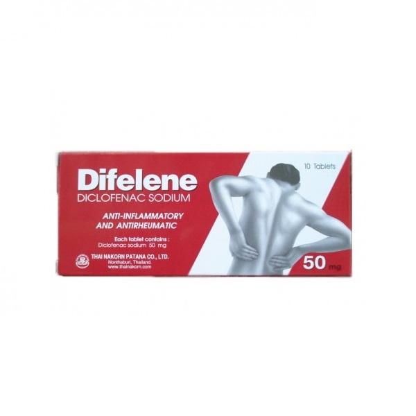 Thuốc kháng viêm Difelene 50mg hộp 1 vỉ x 10 viên