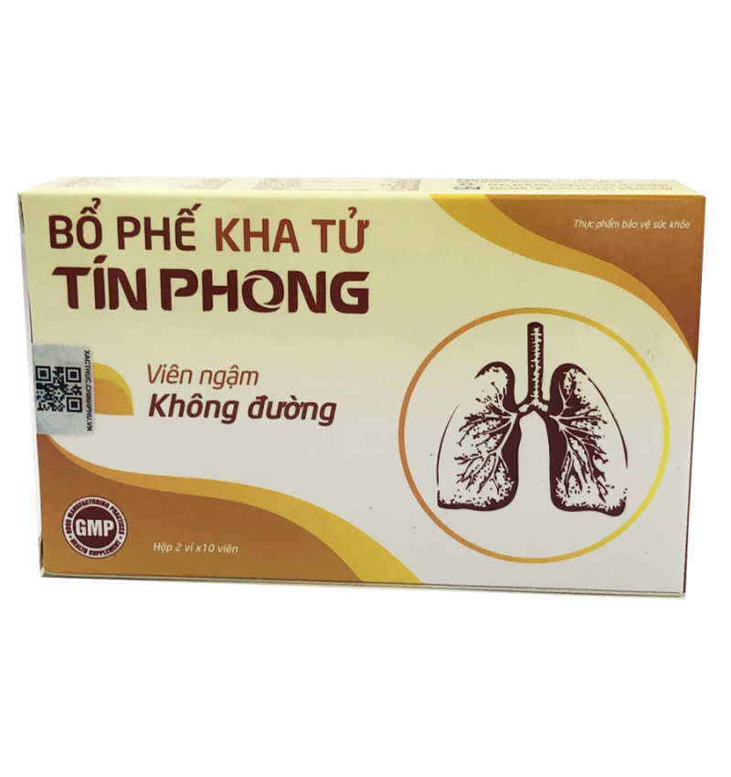 Viên ngậm BỔ PHẾ KHA TỬ TÍN PHONG không đường hộp 2 vỉ x 10 viên ngậm