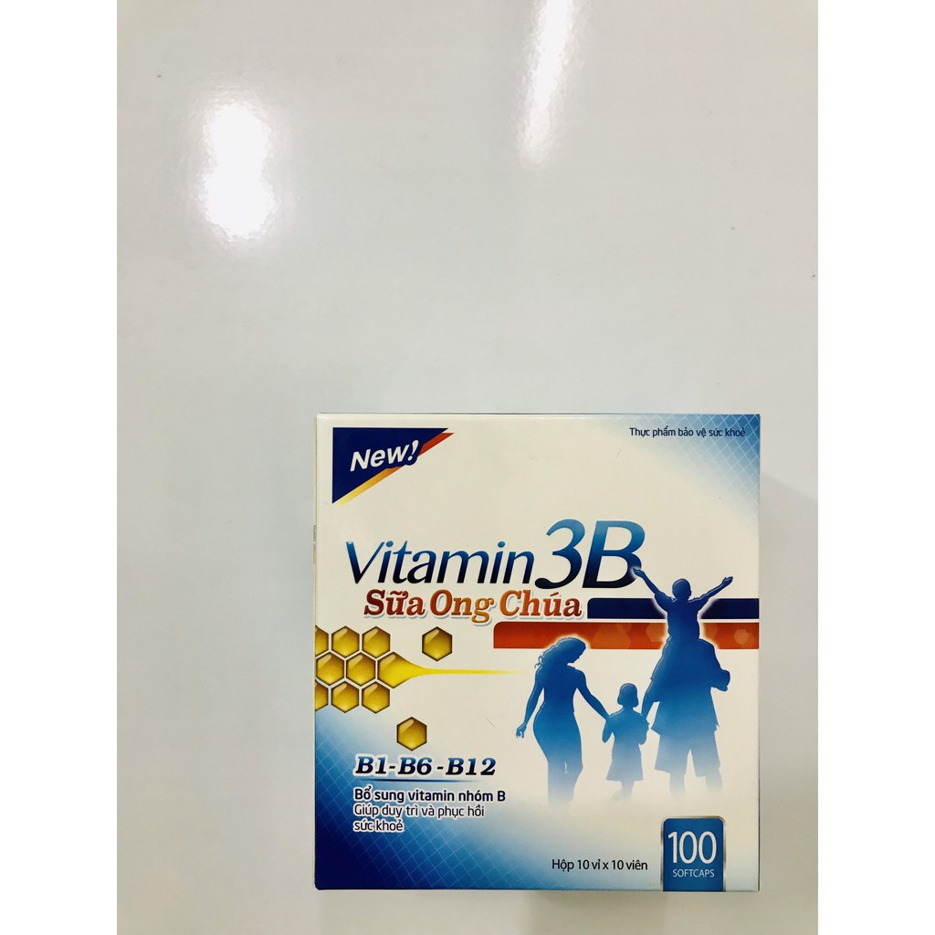 Bổ sung vitamin nhóm B, duy trì và phục hồi sức khỏe Vitamin 3B Sữa Ong Chúa hộp 10 vỉ x 10 viên