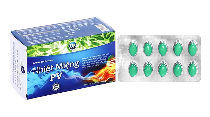 Thuốc tai mũi họng Nhiệt Miệng PV hộp 5 vỉ x 10 viên