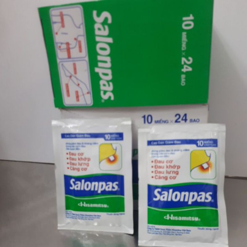 Cao dán giảm đau SALONPAS hộp 24 gói x 10 miếng