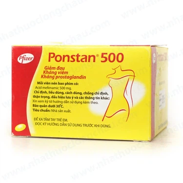 Thuốc giảm viêm xương khớp, đau cơ, đau răng Ponstan 500 Pfizer hộp 10 vỉ x 10 viên