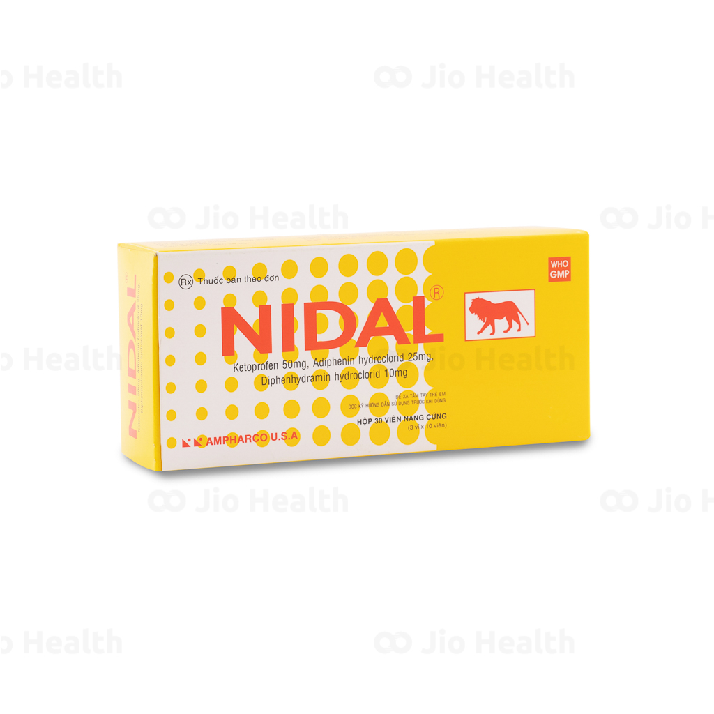 Thuốc giảm đau co thắt cơ trơn NIDAL hộp 30 viên-2