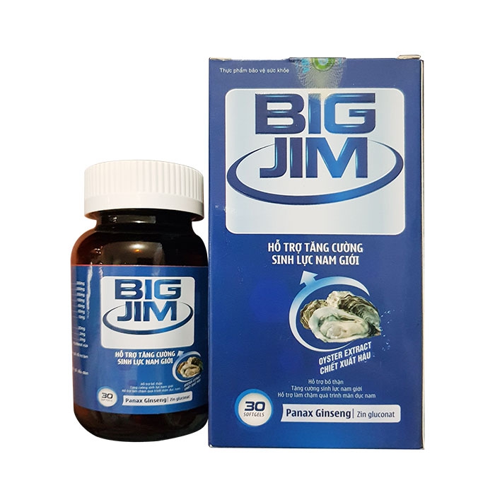 Hỗ trợ tăng cường sinh lý nam giới Big Jim hộp 1 lọ 30 viên
