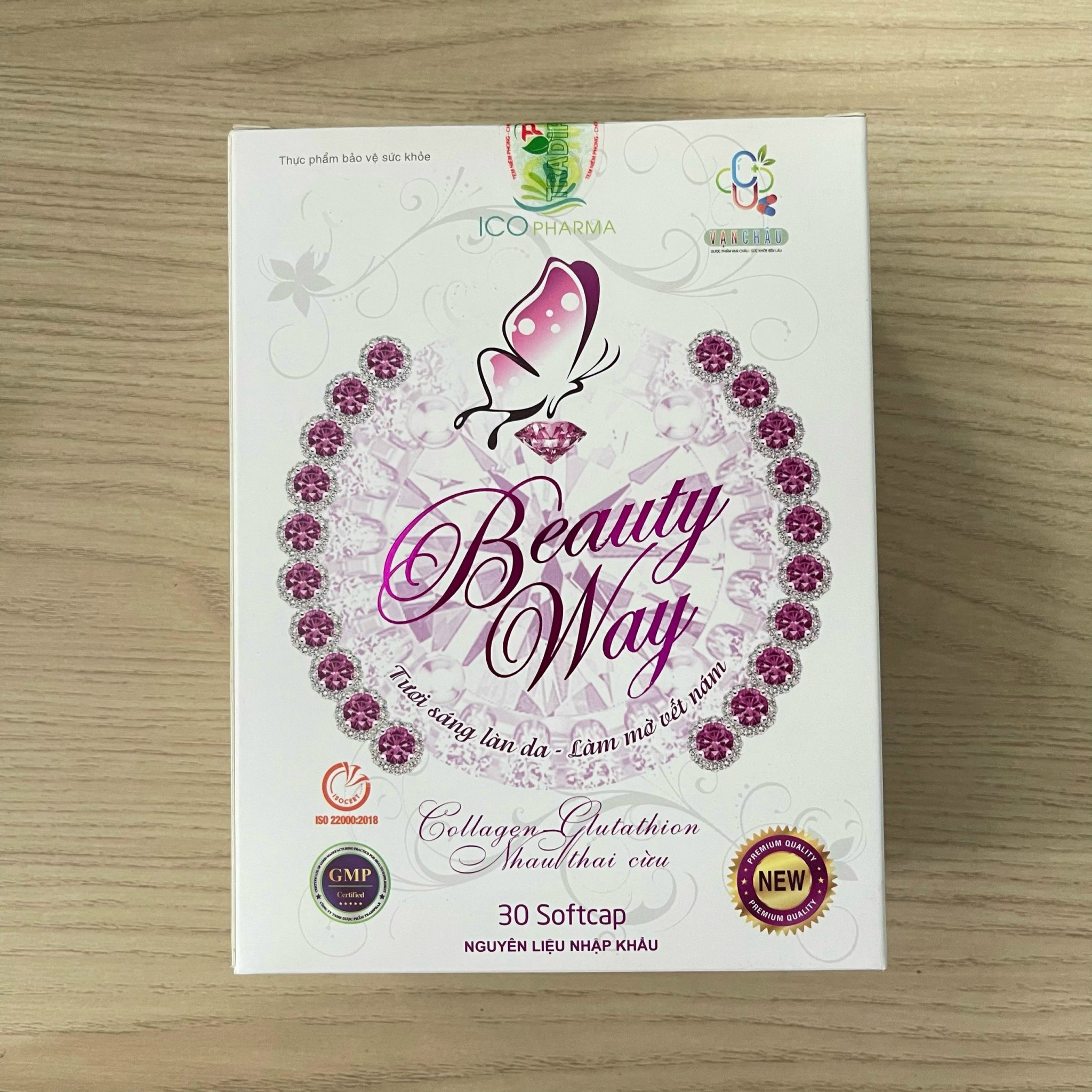 Viên uống collagen nhau thai cừu Beauty Way ICOPharma hộp 1 lọ 30 viên