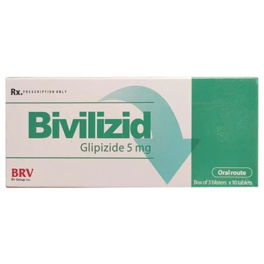 Thuốc trị tiểu đường Bivilizid Glipizide 5mg hộp 3 vỉ x 10 viên