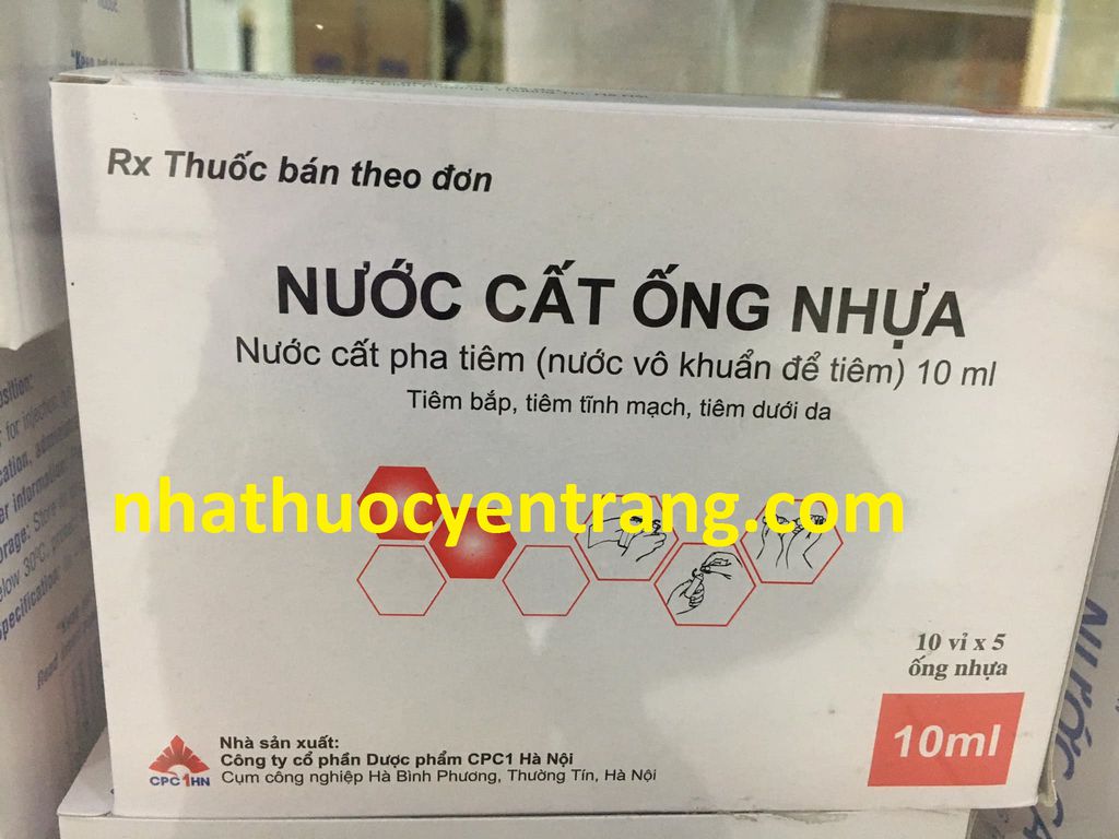 Nước cất ống nhựa 10ml hộp 10 vỉ x 5 ống
