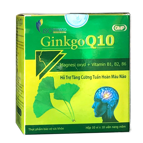 Viên uống hỗ trợ tăng cường tuần hoàn não Ginkgo Q10  hộp 100 viên