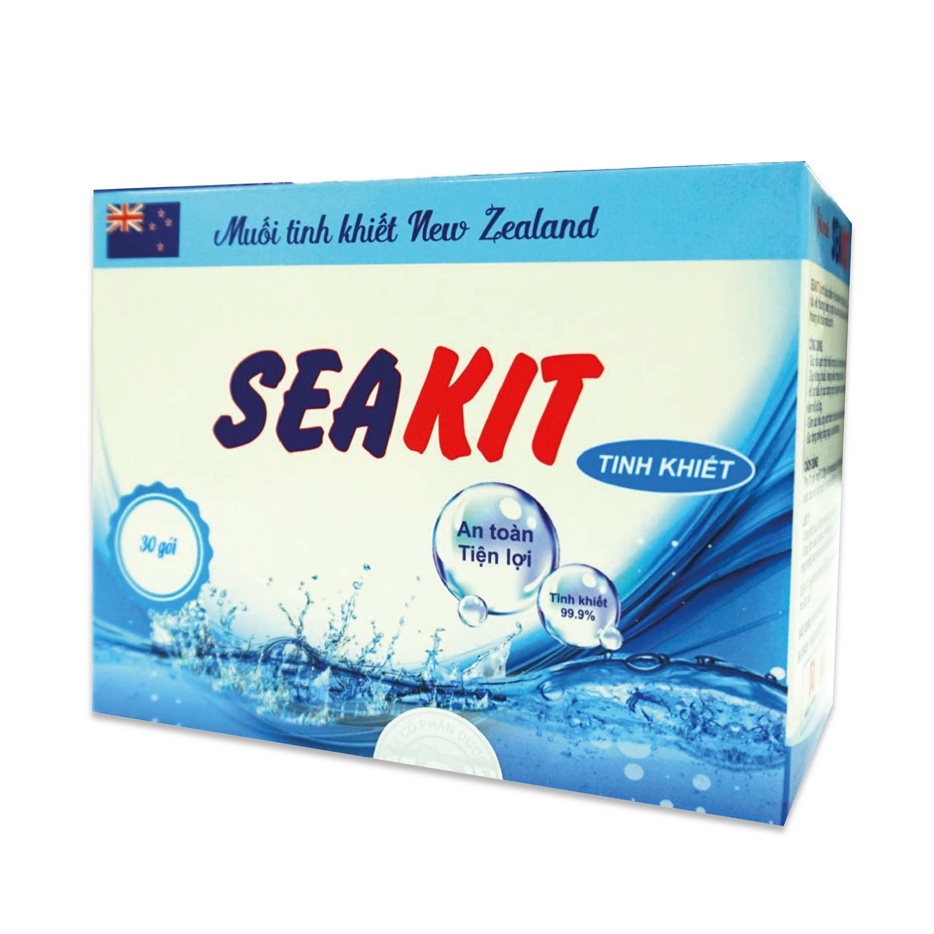 Muối tinh khiết New Zealand SEAKIT hộp 30 gói muối x 2.25g