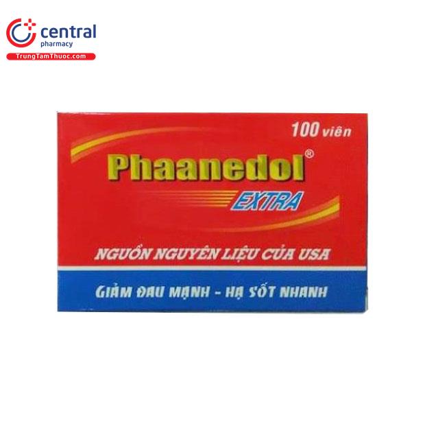 Thuốc giảm đau, hạ sốt Phaanedol Extra hộp 10 vỉ x 10 viên