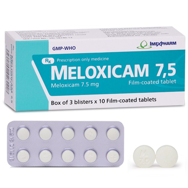 Thuốc điều trị viêm khớp dạng thấp Meloxicam 7,5 Imexpharm hộp 3 vỉ x 10 viên nén bao phim