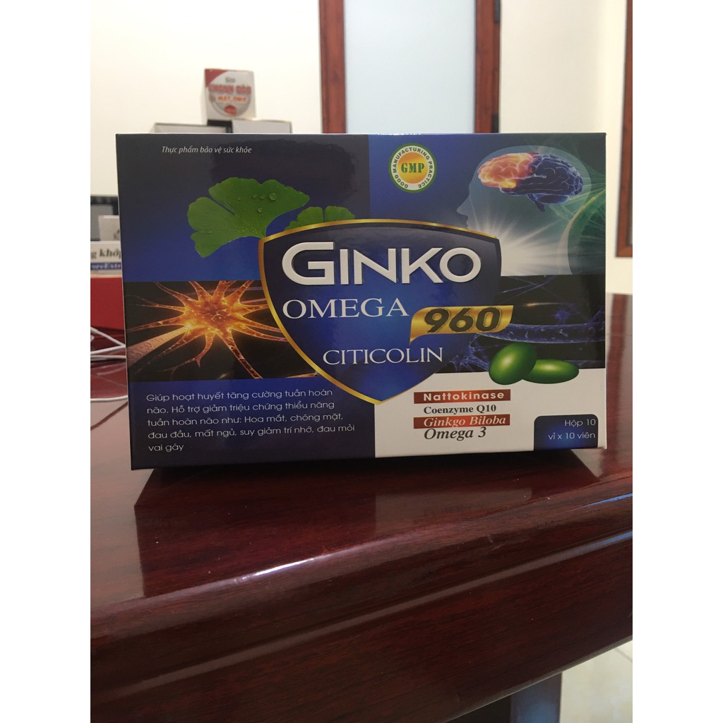 Thực phẩm bảo vệ sức khỏe GINKO OMEGA 960 hộp 10 vỉ x 10 viên