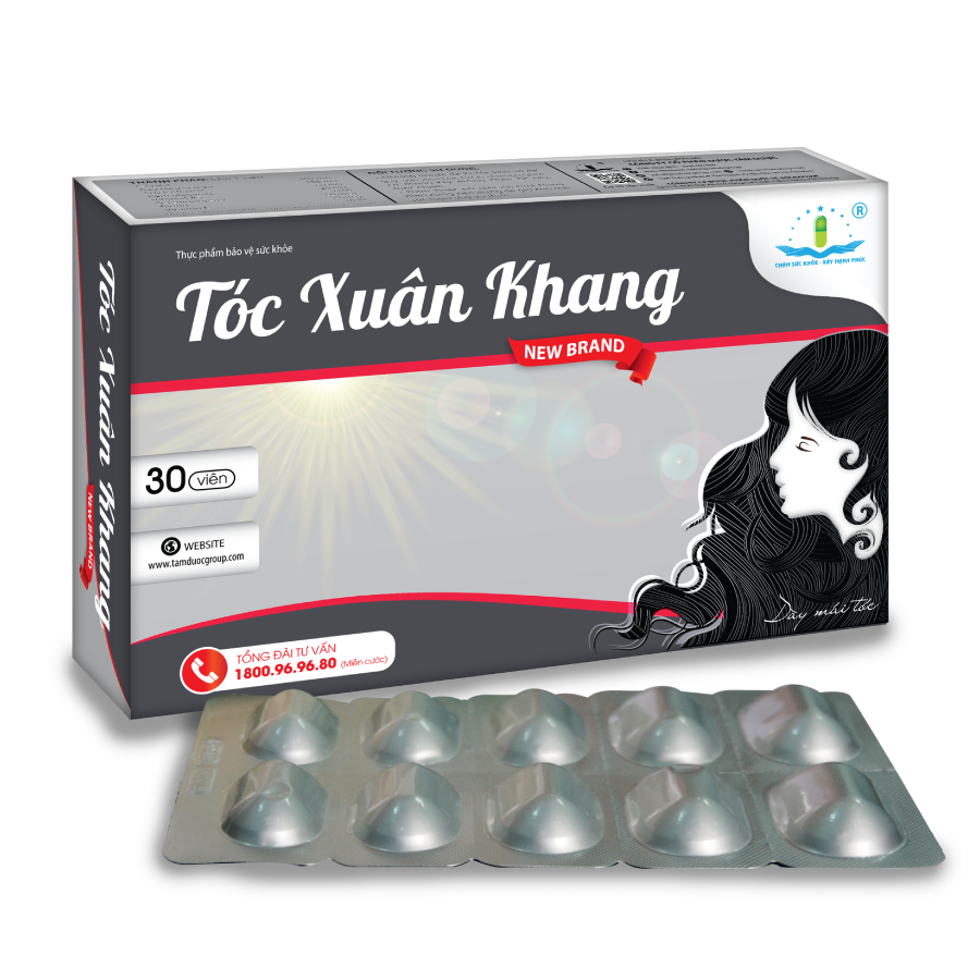 Thực phẩm bảo vệ sức khỏe Tóc Xuân Khang hộp 3 vỉ x 10 viên