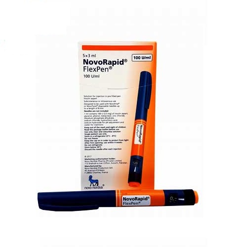 Bút tiêm điều trị đái tháo đường Novorapid FlexPen 100U/ml hộp 5 bút x 3ml